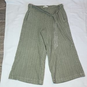 ANTHROPOLOGIE Size S.Green Wide-Leg Cropped Pants